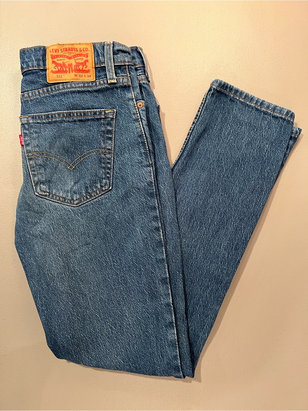 Levi’s 511 Slim Fit Jeans Mens 32x34 Blue Denim 04511-2983 Stretch Medium Wash